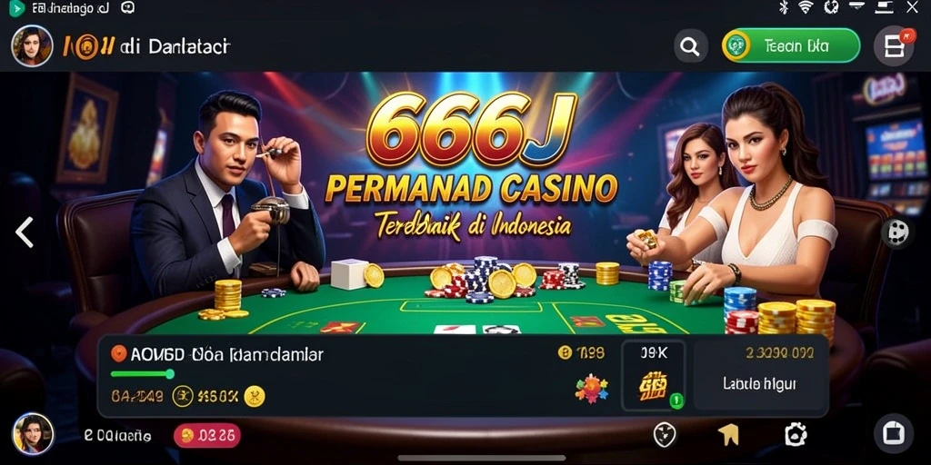 Screenshot gameplay Live Casino di 666J dengan dealer langsung.