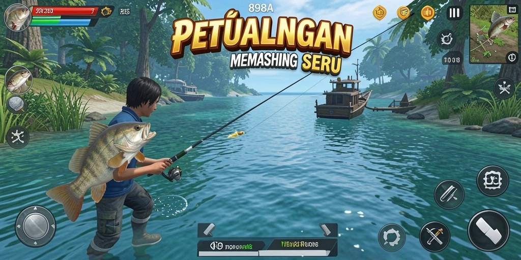 Tampilan gameplay menangkap ikan yang mendebarkan di 898A.