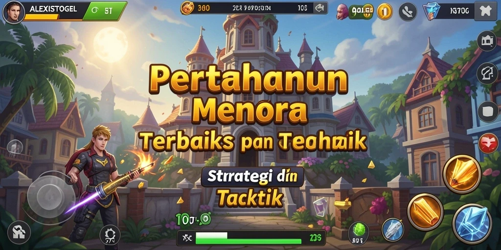 Screenshot ALEXISTOGEL menampilkan pertarungan menara yang epik dan mendebarkan.