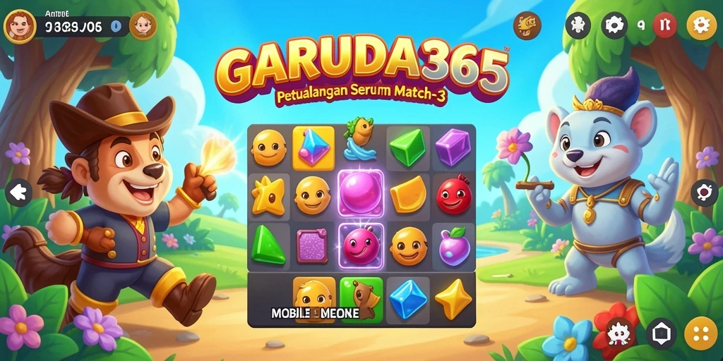 Tampilan gameplay seru dan penuh warna di GARUDA365.