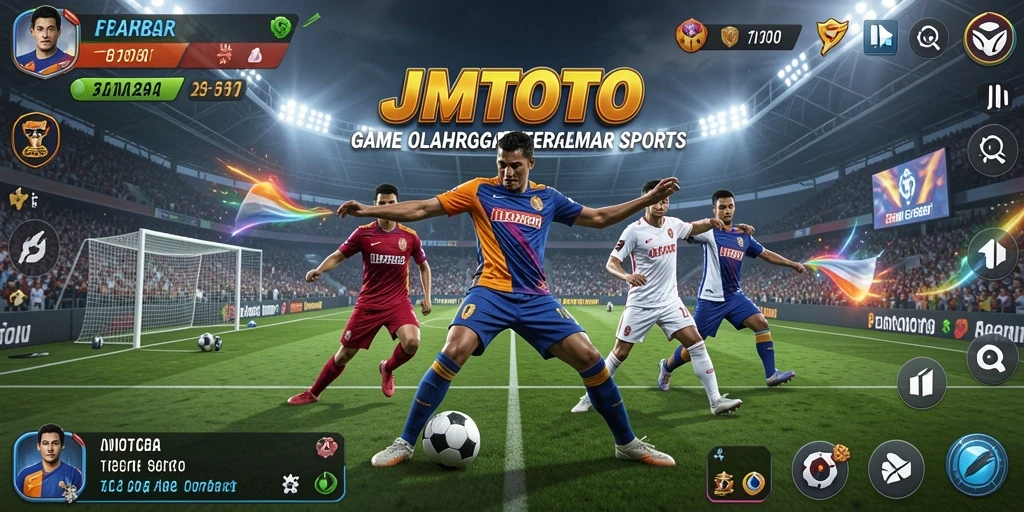 Screenshot JMTOTO menampilkan aksi seru dalam pertandingan olahraga.