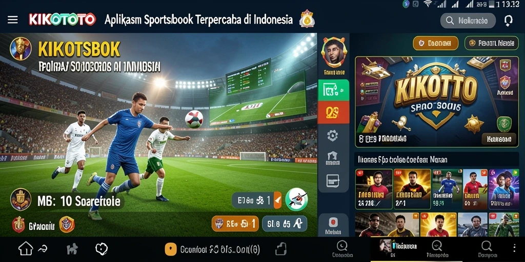 Tampilan gameplay KIKOTOTO dengan berbagai opsi taruhan olahraga.