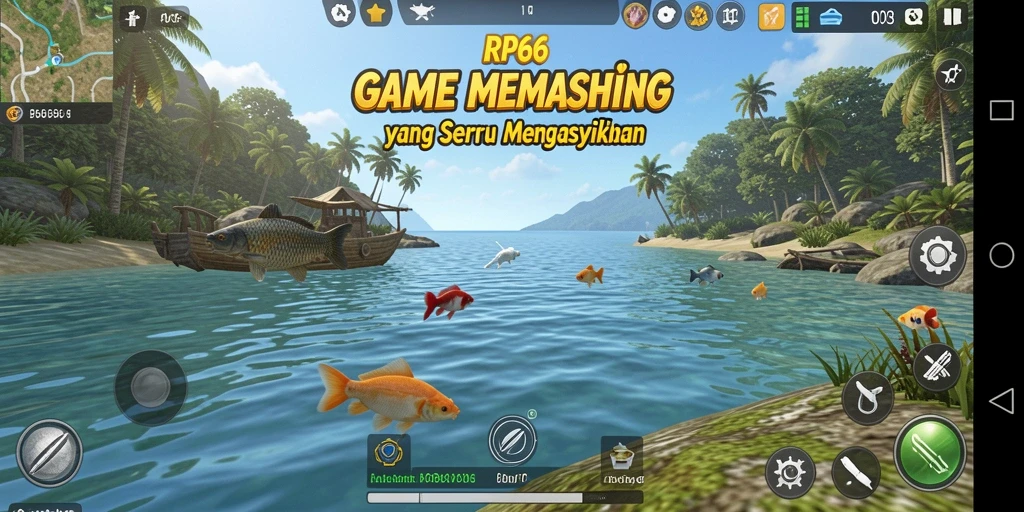Tampilan gameplay RP66 yang menarik saat memancing ikan.