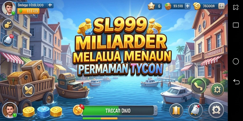 Screenshot SL999 menunjukkan tindakan seru dalam mengelola bisnis Tycoon.