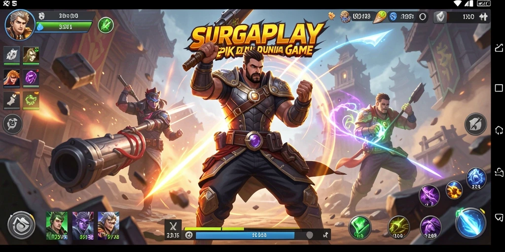 Tampilan gameplay SURGAPLAY dengan aksi pertarungan yang mendebarkan.