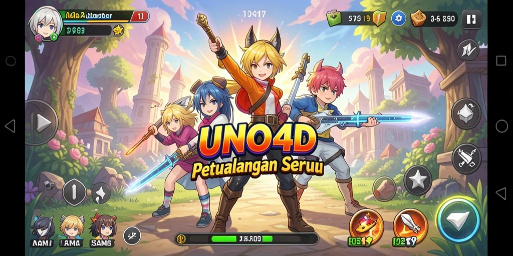 Tampilan menarik dari gameplay <strong>UNO4D</strong> yang penuh aksi dan karakter anime.